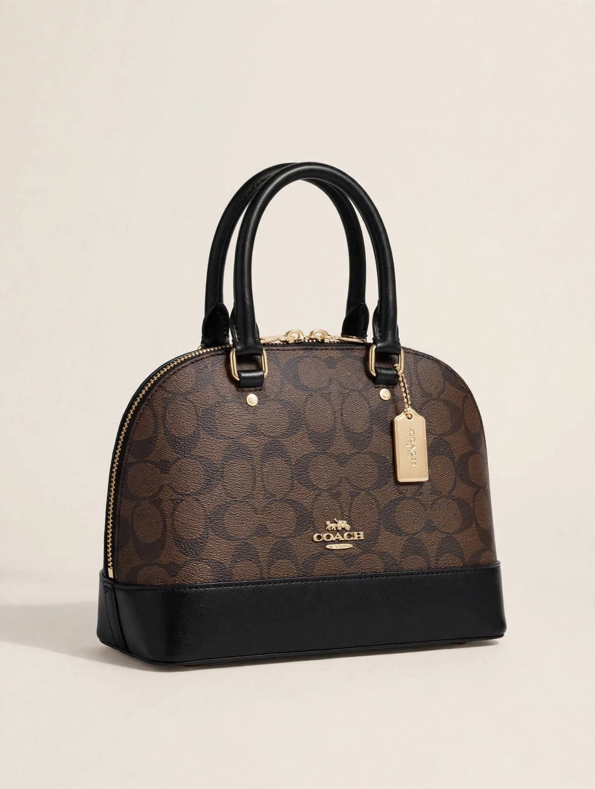 Sac Dôme Studio - Marron Foncé / Noir