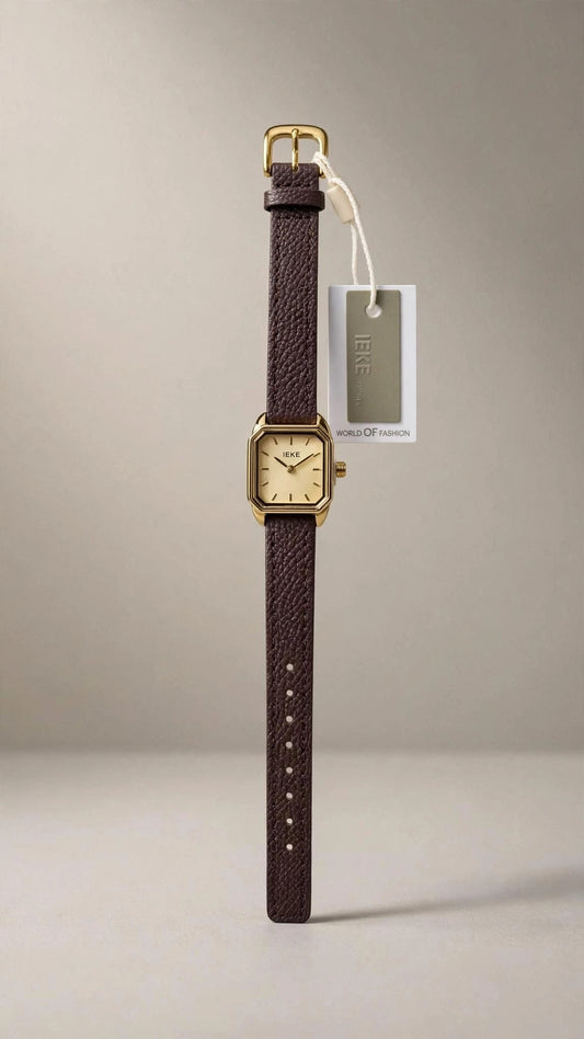 Montre Femme Carrée Bracelet Cuir