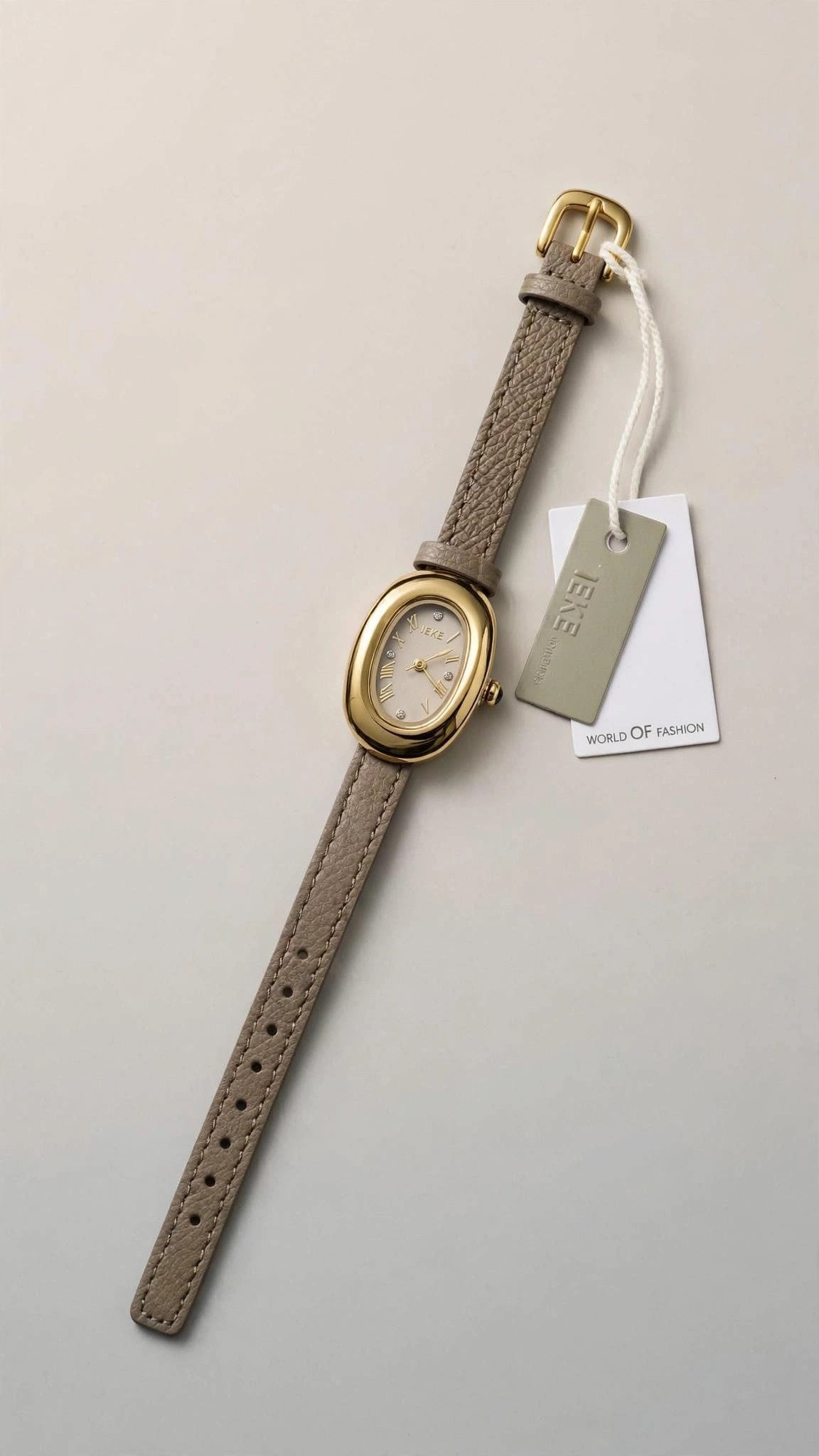 Montre Femme Ovale Bracelet Cuir