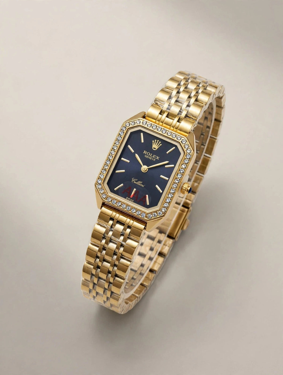 Montre Femme Ovale Dorée Cristaux