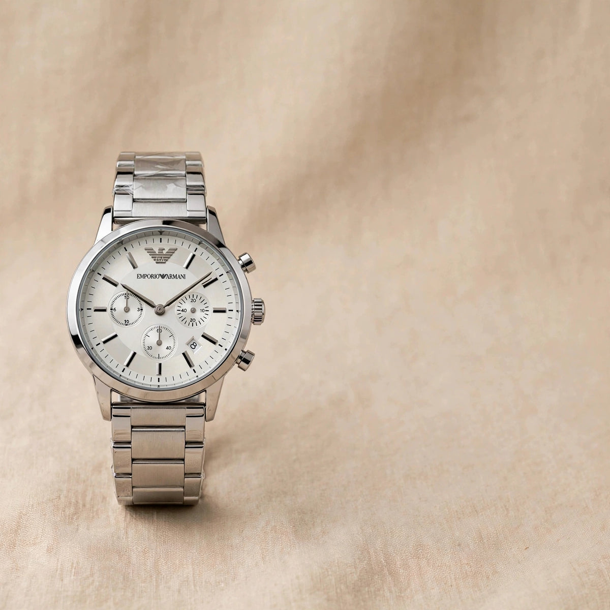 Emporio Armani Chronographe — Blanc (sans boîte)