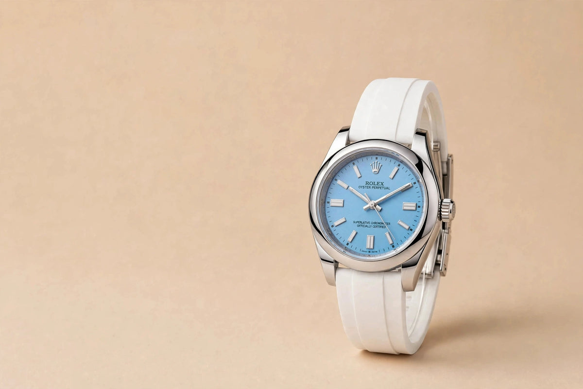 Rolex Oyster Perpetual Caoutchouc — Bleu Clair (sans boîte)