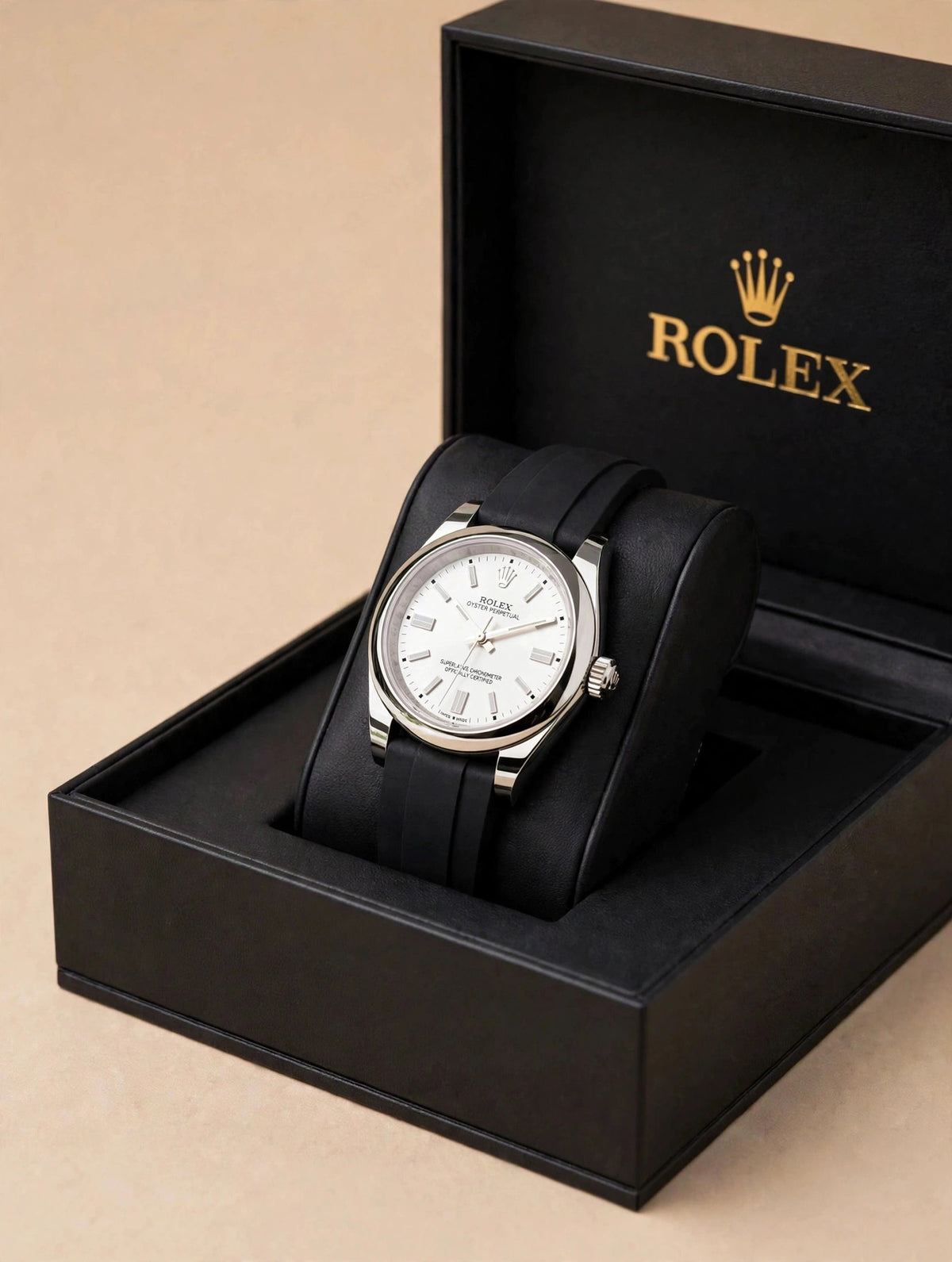 Rolex Oyster Perpetual Caoutchouc - Blanc